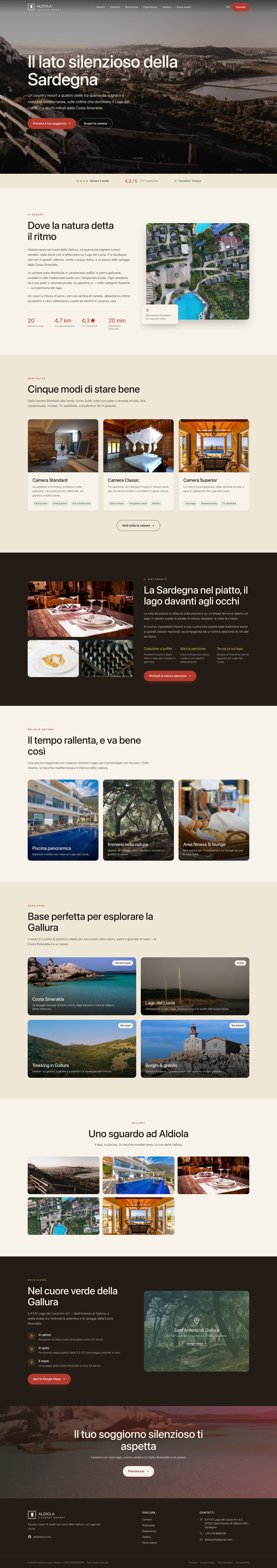 Aldiola Country Resort — rebuilt homepage by Studio Rahul